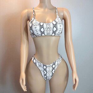Snakeskin Women 2 Piece Bikini Wire Free Set